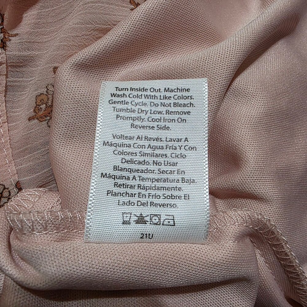Wonder Nation Girls Chiffon Peasant Dress Size L 10-12 Elbow Length Sleeve Pink - Picture 5 of 10